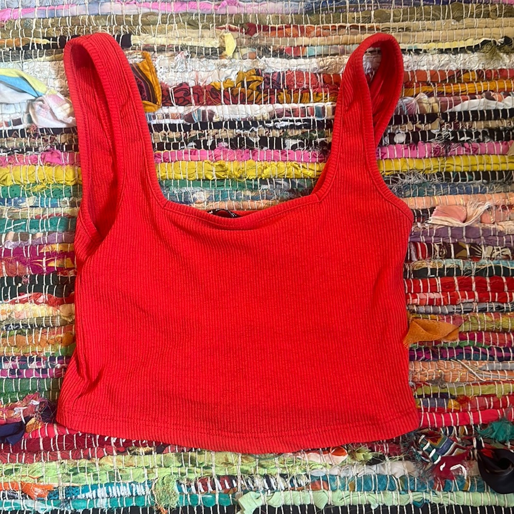 Red crop top